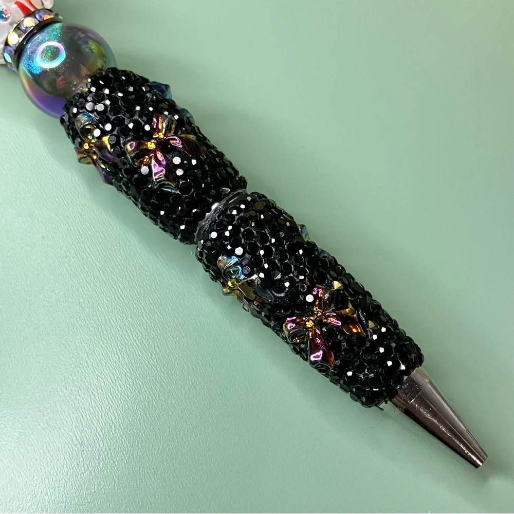 Neon Santa with his Naughty & Nice List Handmade Beaded Pen